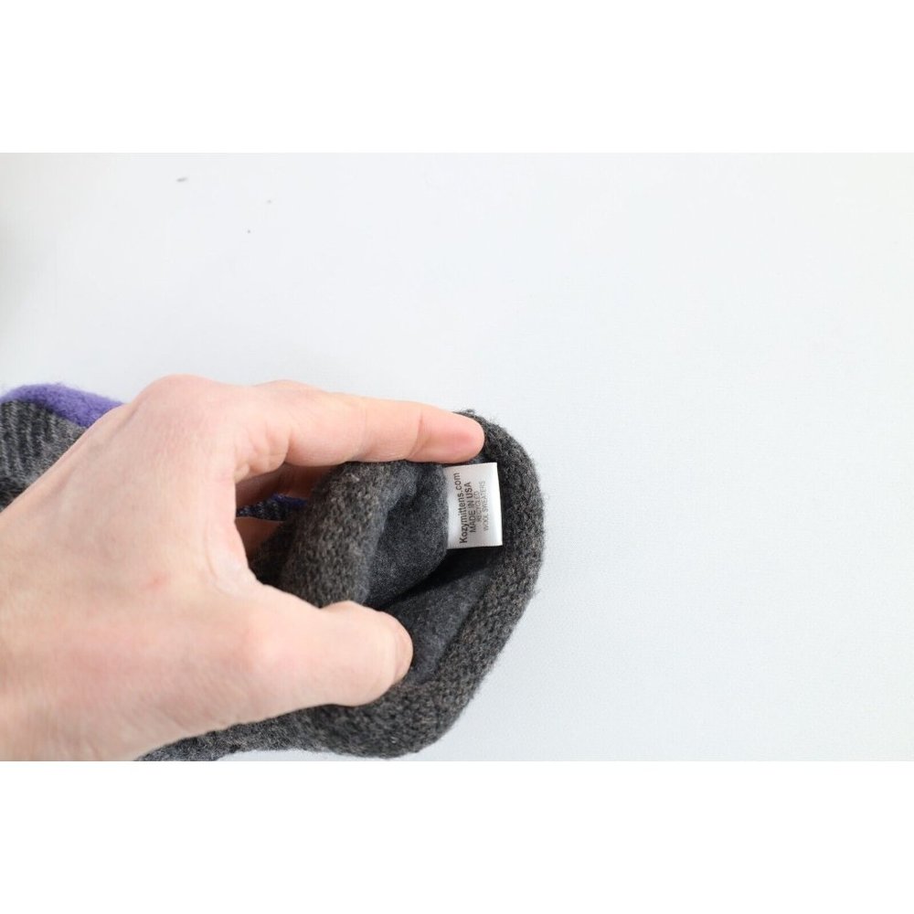 Vintage Streetwear Big Button Wool Knit Winter Mittens Gloves Womens Small USA - Picture 4 of 5